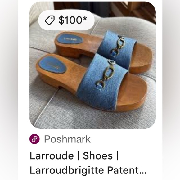 Larroude Zuzi Denim Studded Horebit Women's Slide Sandals - Picture 4 of 8